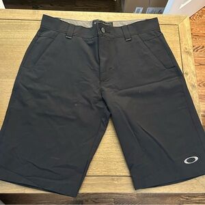 Oakley Black Flat Front Shorts Versatile Design